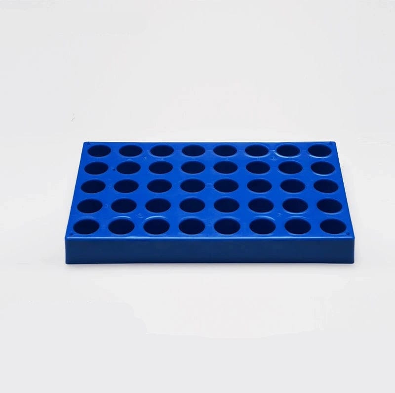 40-slots-stand-for-10-ml-sample-vials-plastic-PP-Blue-1.jpg 40-Slot PP Vial Stand for 20ml Vials, 28mm Slot Diameter
