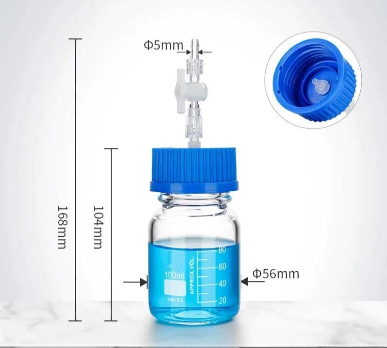 GL45-HPLC-bottle-with-multiple-distributor-capacity-100-100-ml-1-Valve-1.jpg GL45 HPLC & Soil Incubation Bottle with Multi-Port Valve Assembly, 100-2000ml