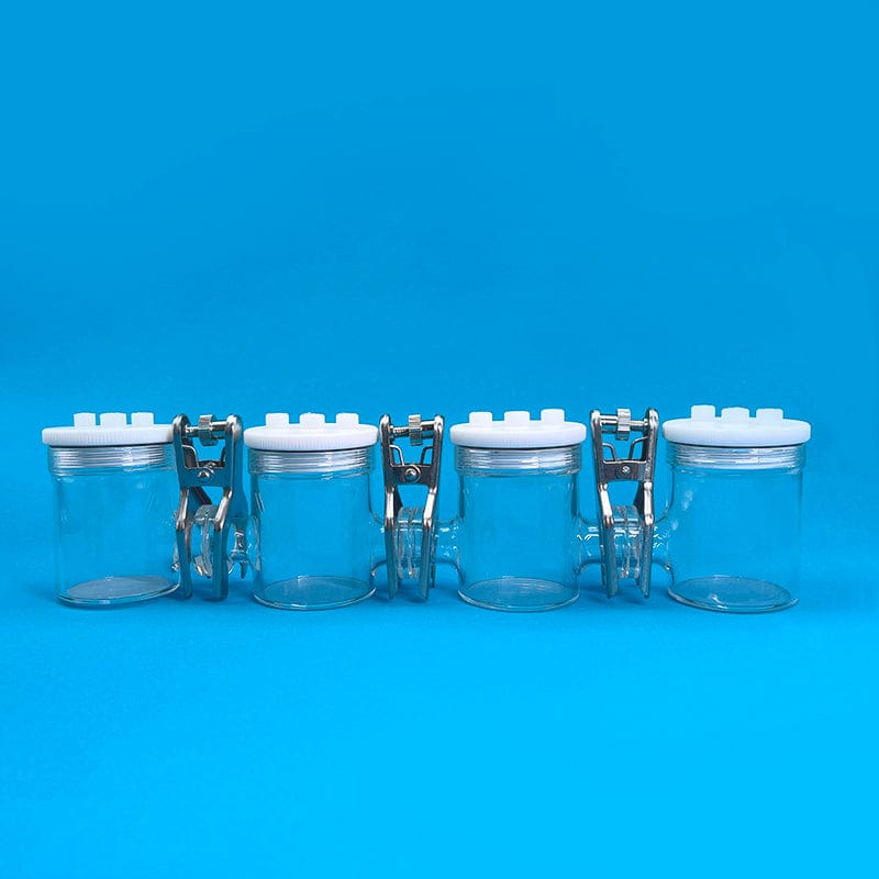 Quattro-chamber-H-cell-membrane-sealed-electrochemical-1-1.jpg Quattro chamber H-cell membrane sealed electrochemical reactor, capacity 30 to 300 ml