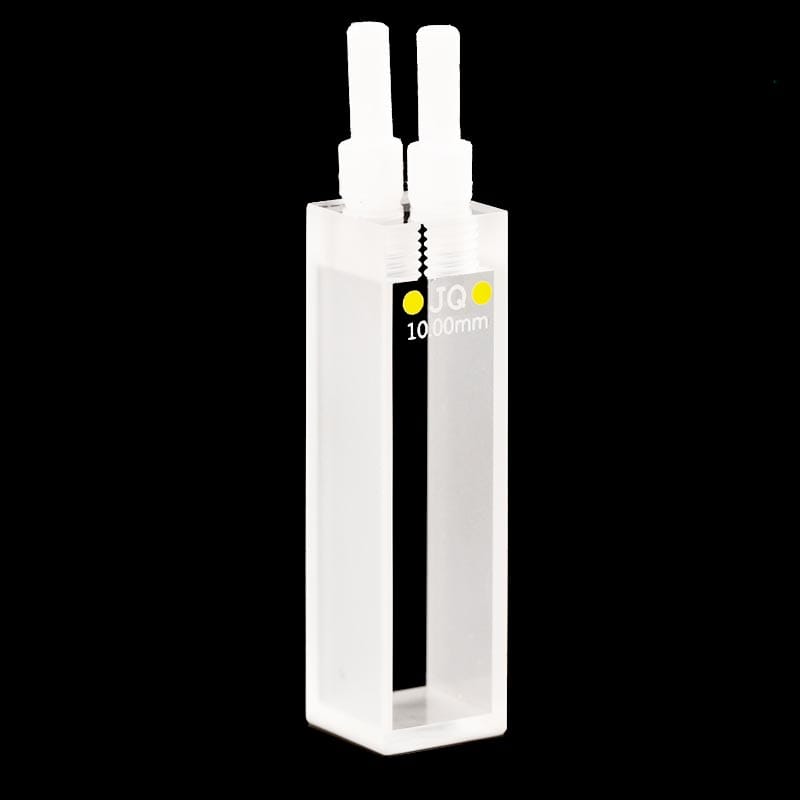 UV Quartz Flow Cell, 10 mm Lightpath, 2 Clear Windows, M4 Thread UV Quartz Flow Cell, 10 mm Lightpath, 2 Clear Windows, M4 Thread
