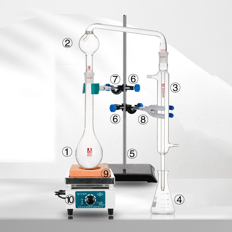 Kjeldahl Distillation apparatus Kit with Liebig Condenser, 250-1.000 ml, inc Kjeldahl Distillation apparatus Kit with Liebig Condenser, 250-1.000 ml, include stand & heating